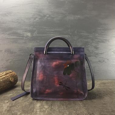Pure Leather Flower Pattern Cute Women Bags - Image 2