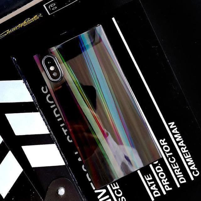 Colorful Rainbow Shining Colorful Square Cases for Iphone Models(6,7,8,x,xs,xr) - Image 3