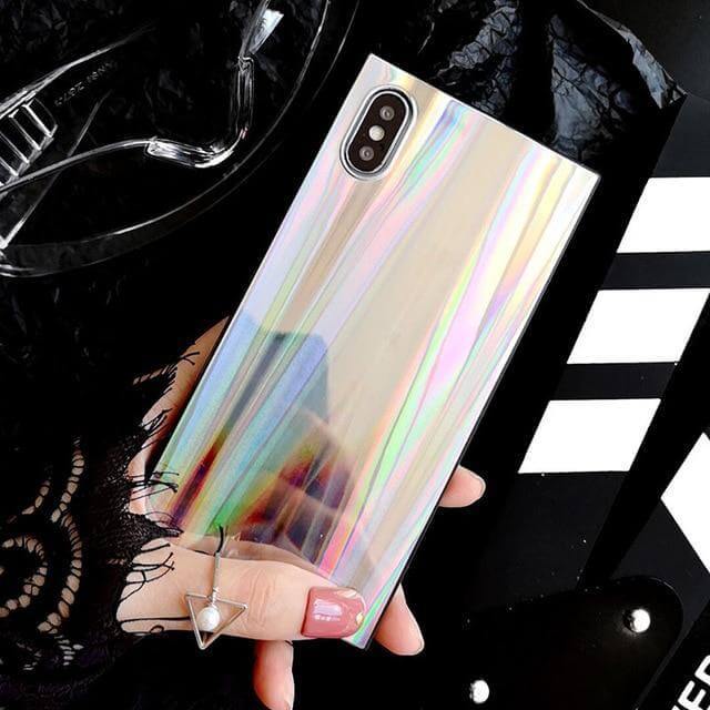 Colorful Rainbow Shining Colorful Square Cases for Iphone Models(6,7,8,x,xs,xr) - Image 2
