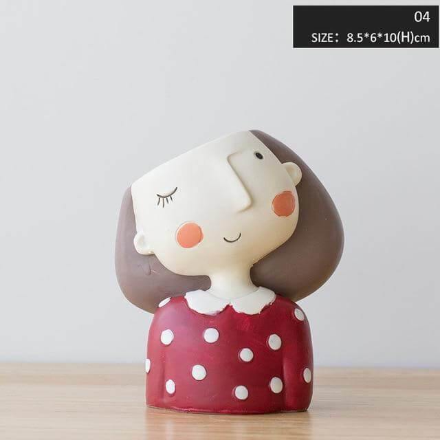 Cute Girl Flowerpot Home Decor Vase - Image 2