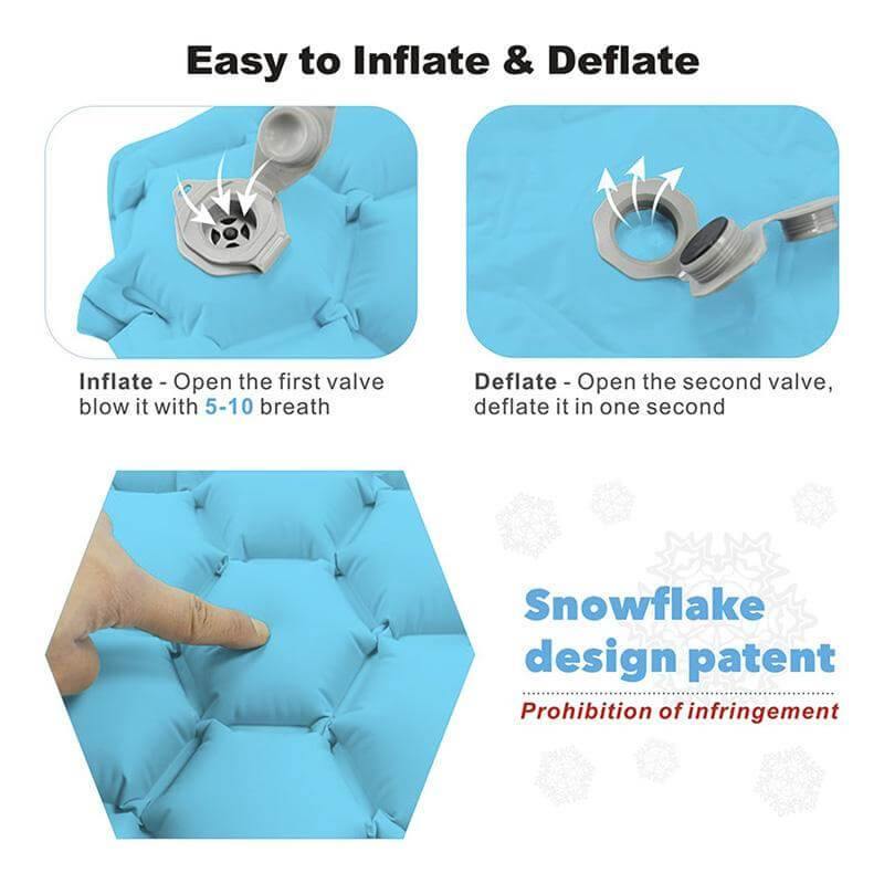 Inflatable Sleeping Camping Pad Mat With Pillow - Image 2