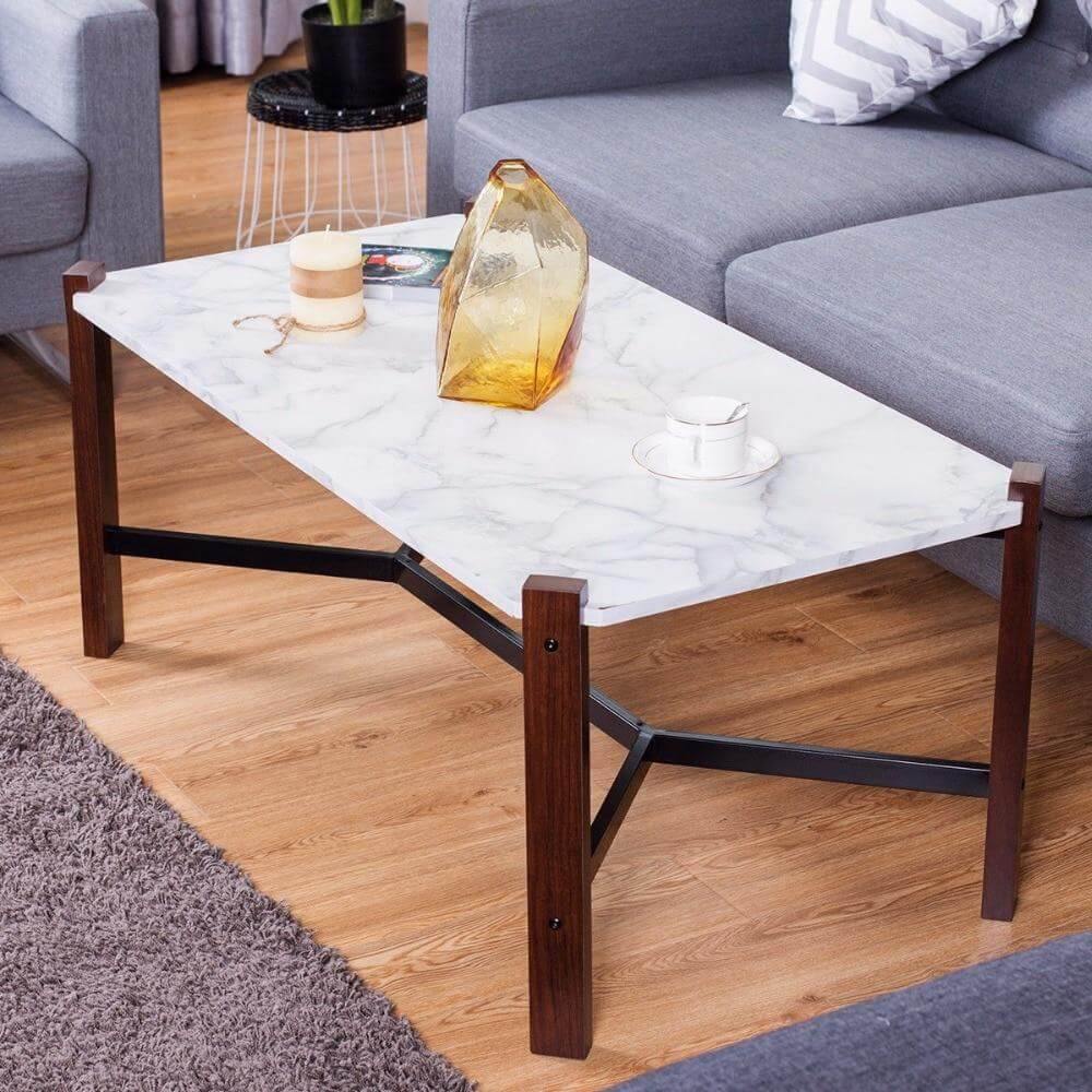 Marble Top  Accent Cocktail  Coffee Table - Image 3