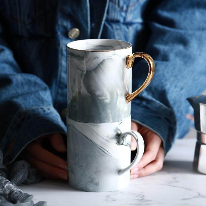European Marble Porcelain Mug - Image 3
