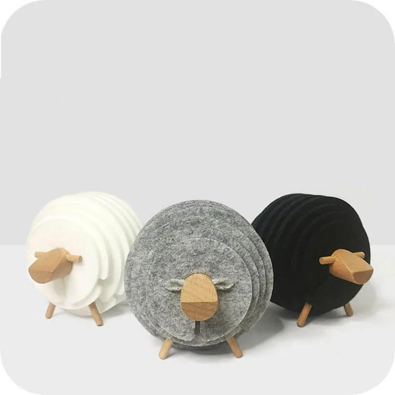 Sheep Shape Anti Slip Drink Coasters - Image 1