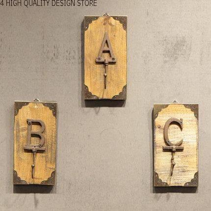 3CS Iron Wooden Alphabet Hanging Hooks - Image 2