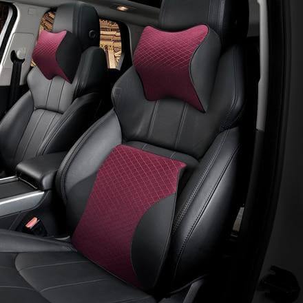 Car Cushion Memory Foam Leather Neck and Back Pillow - Image 2