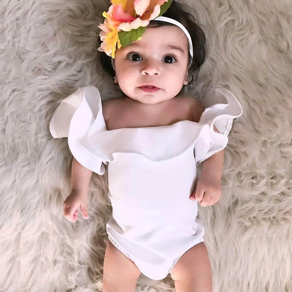 Sweet Princess Ruffles Sleeve Jumpsuit For Baby - Image 1