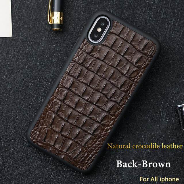 Real Handmade Crocodile Tail Back Abdomen Leather IPhone Case - Image 2