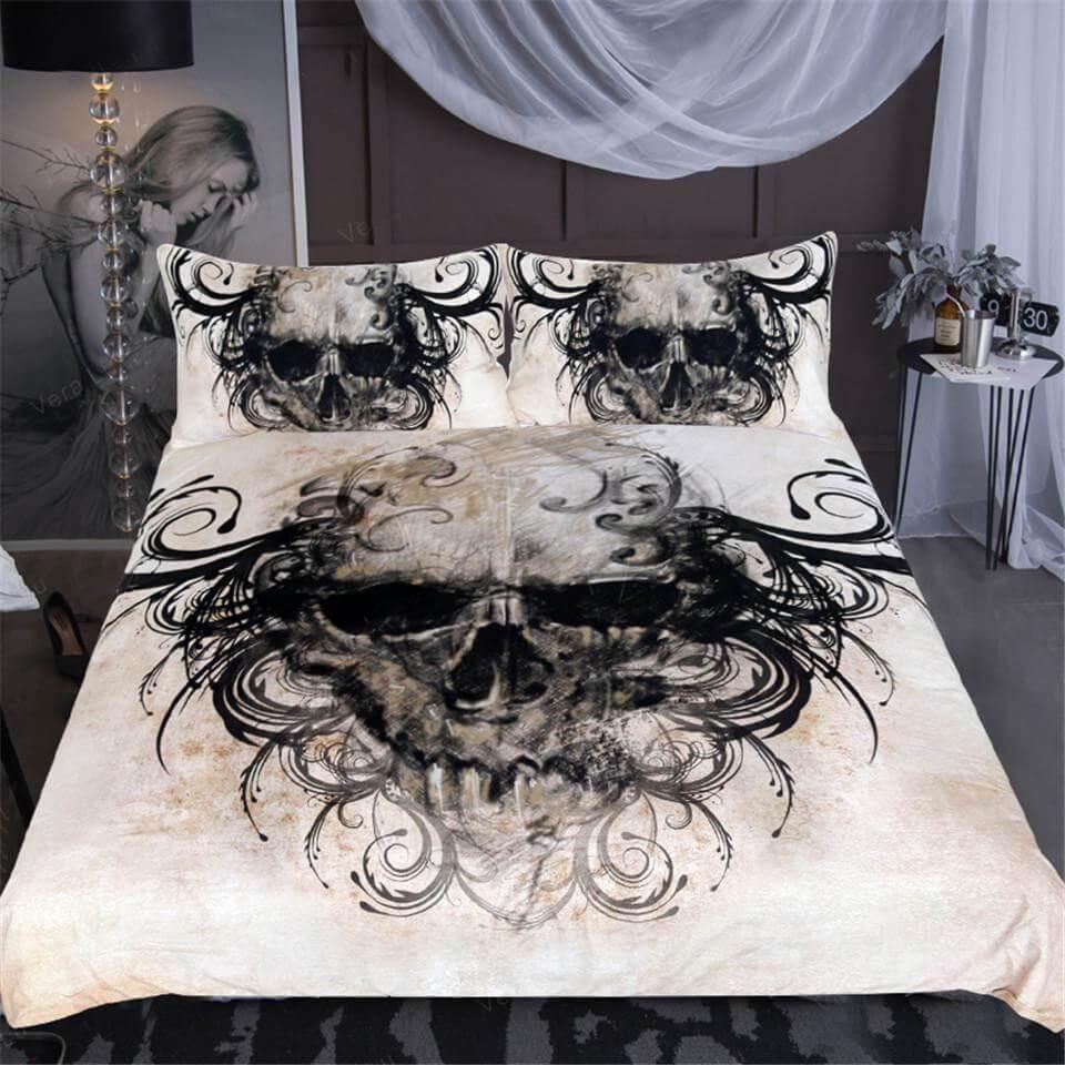 3pcs Gothic Skull Vintage Cool Comfortable Duvet Cover Bedding set Mavigadget - Image 2