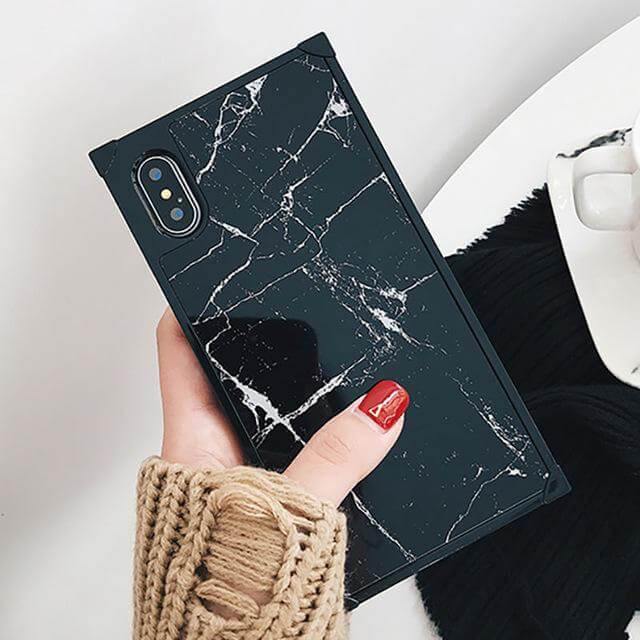 Marble Texture Square Shape Cute Iphone Cases - Image 2