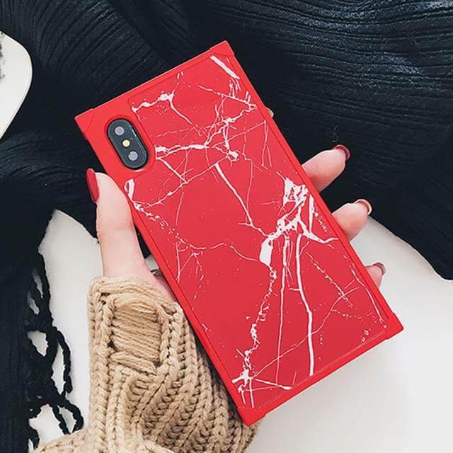 Marble Texture Square Shape Cute Iphone Cases - Image 3