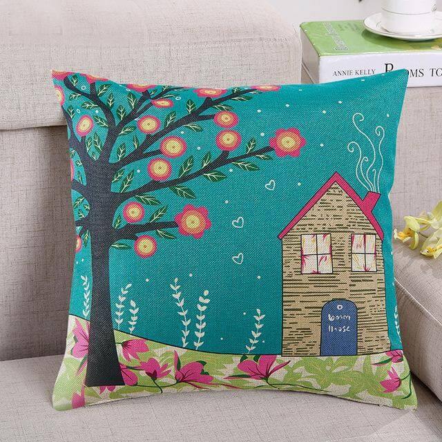 Decorative Tree Printed Home Cute Pillow Cases - Image 2