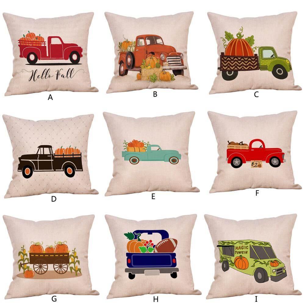 Pumpkin Truck Halloween Fall Pillow Cases - Image 1
