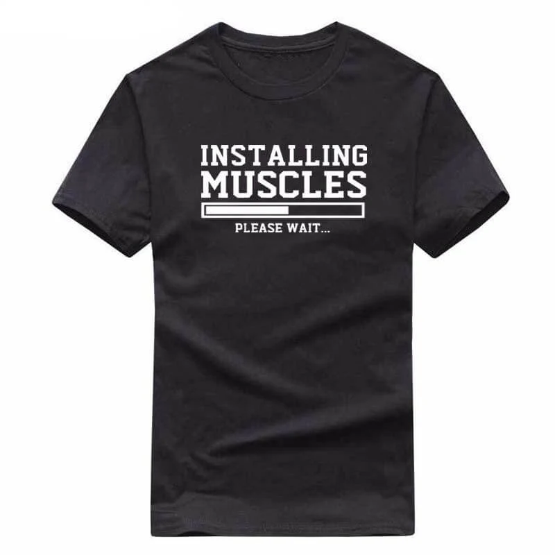 Installing Muscles Funny T-shirt - Image 2