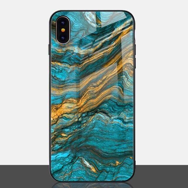 Luxury Marble Glass Agate Soft Edge Iphone Cases - Image 2