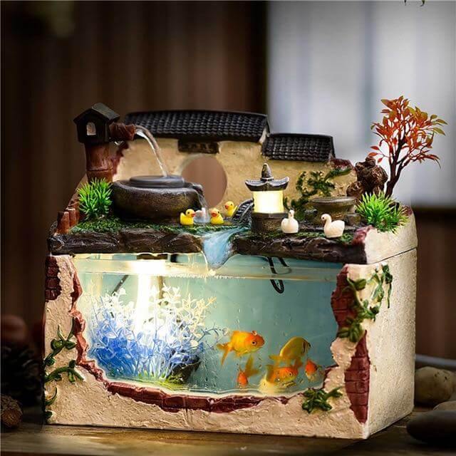 Tropical Fish Aquarium with Fountain - Image 2