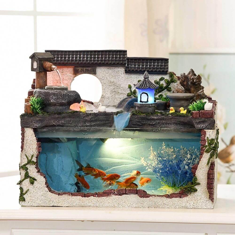 Tropical Fish Aquarium with Fountain - Image 3