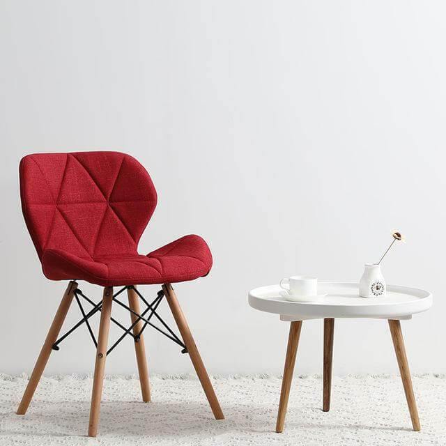 Modern Nordic Leather Wood Chair - Image 3