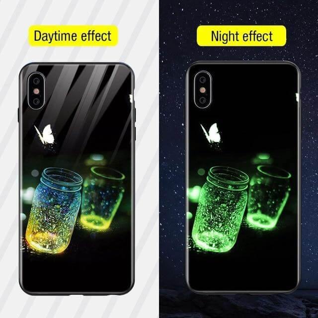 Iphone Luminous Cute Luxury Anti Scratch Glass Case - Image 2