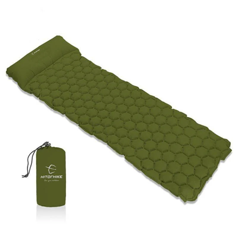 Inflatable Sleeping Camping Pad Mat With Pillow - Image 3