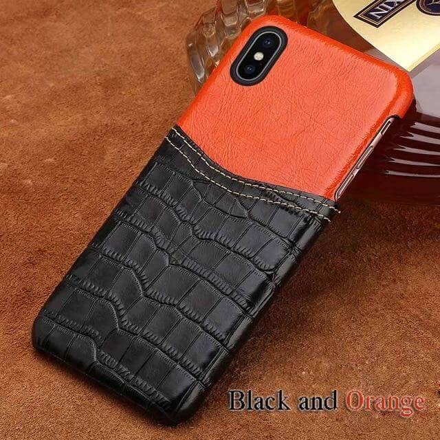 Handmade Crocodile Pattern Wax Leather Luxury IPhone Cases - Image 3