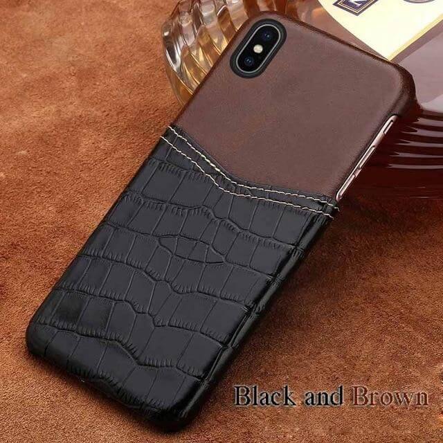 Handmade Crocodile Pattern Wax Leather Luxury IPhone Cases - Image 2