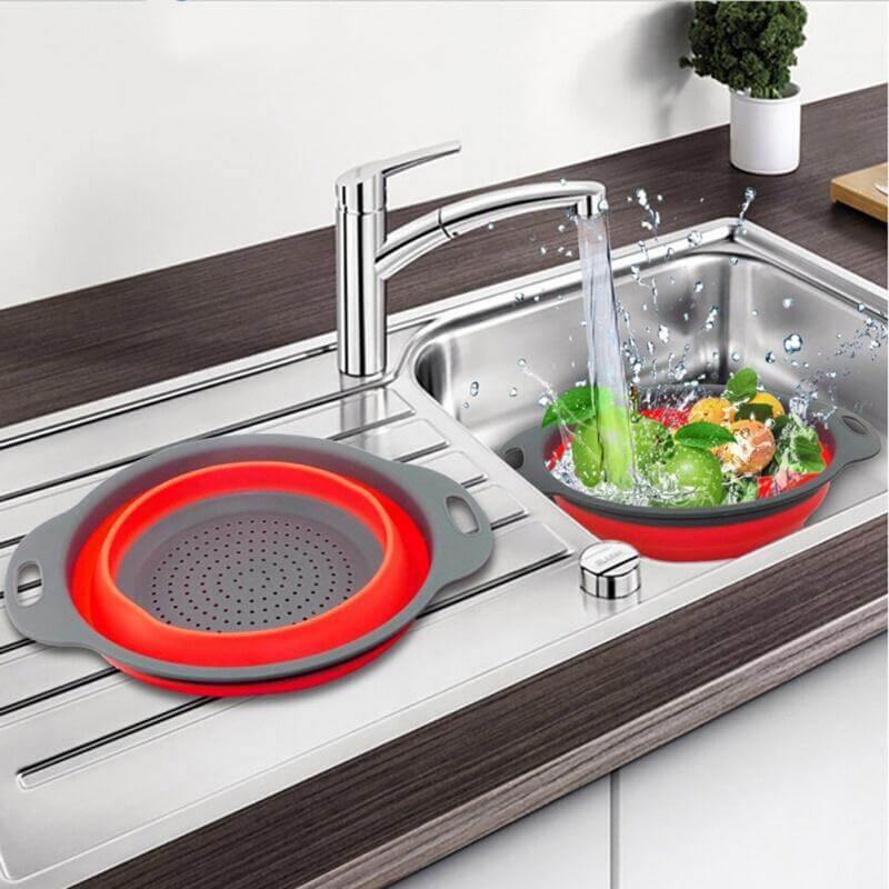 Foldable Silicone Colander Fruit Vegetable Washing Basket - Image 2