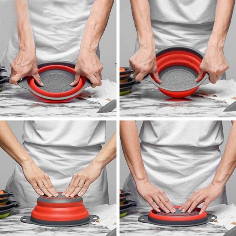 Foldable Silicone Colander Fruit Vegetable Washing Basket - Image 3