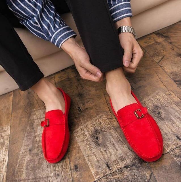 Luxury Suede Leather Slip On Driving Shoes for Men - Image 3