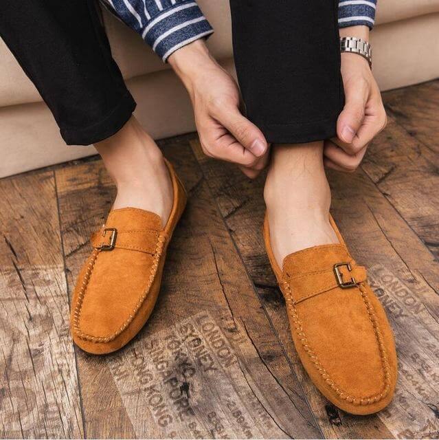 Luxury Suede Leather Slip On Driving Shoes for Men - Image 2