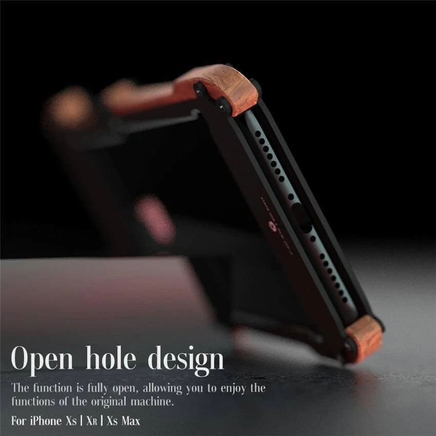 Wood Aluminum Frame Bumper iPhone Case - Image 3