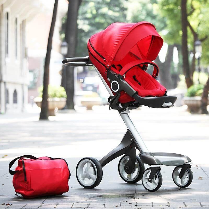 Luxury High End and High Landscape Red Baby Stroller - Image 1