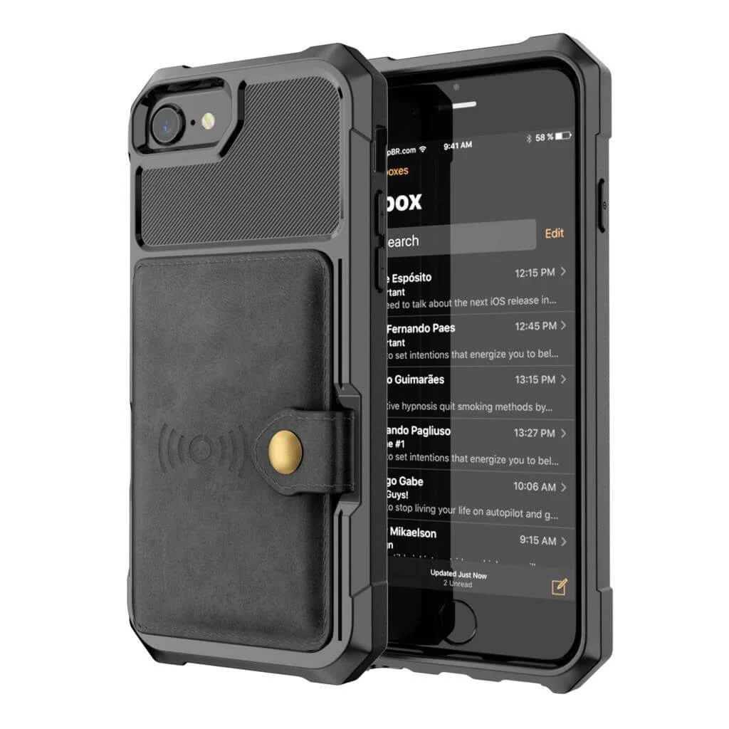 Luxury Leather Buckle Wallet Case for iPhone - Image 1
