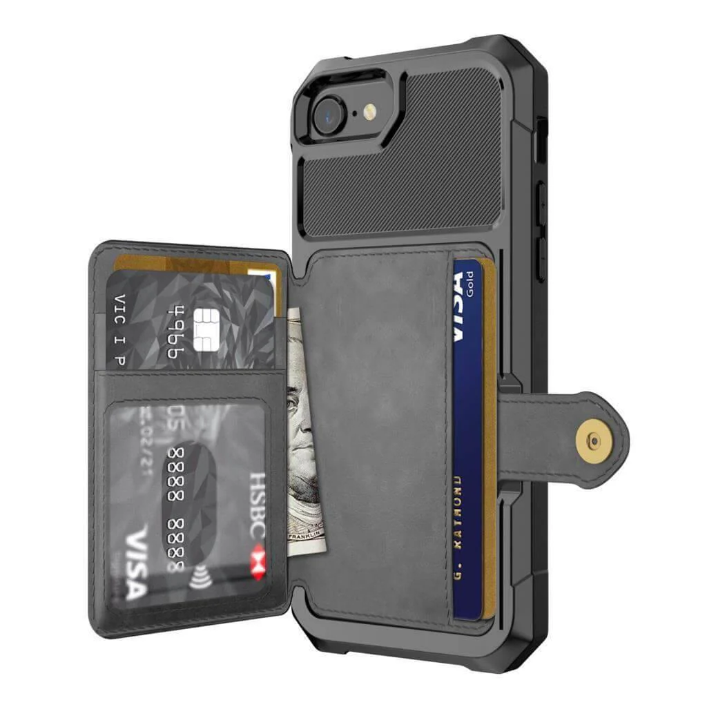 Luxury Leather Buckle Wallet Case for iPhone - Image 3
