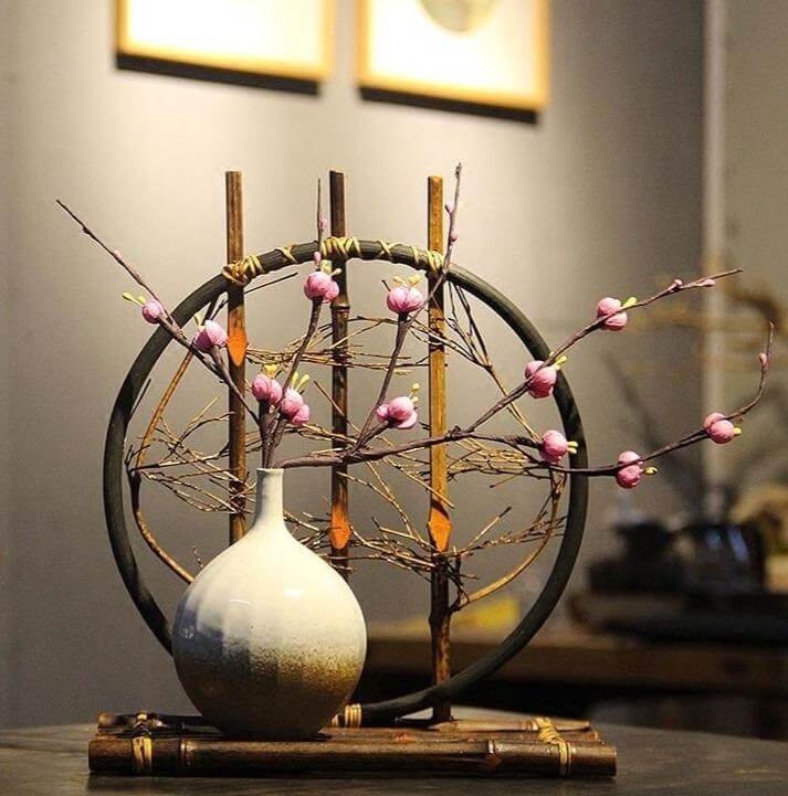Handmade Bamboo Ceramic Flower Vase - Image 1