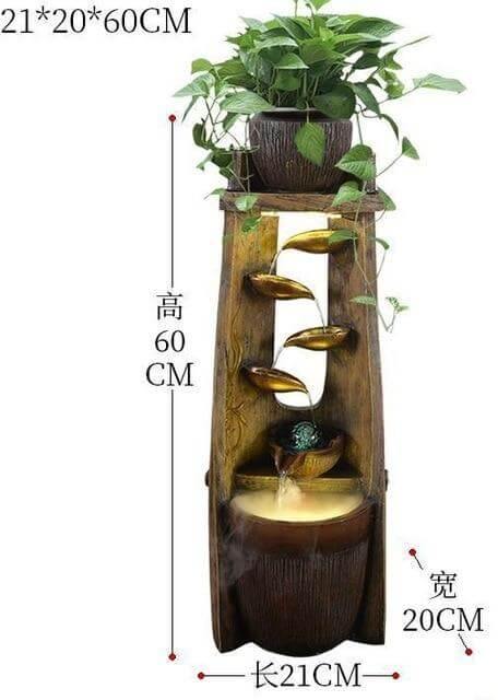 Gold Leaf Lucky Fengshui Water Fountain - Image 3