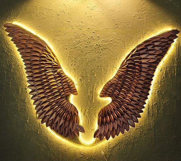 Iron Angel Wings Wall Decor - Image 1