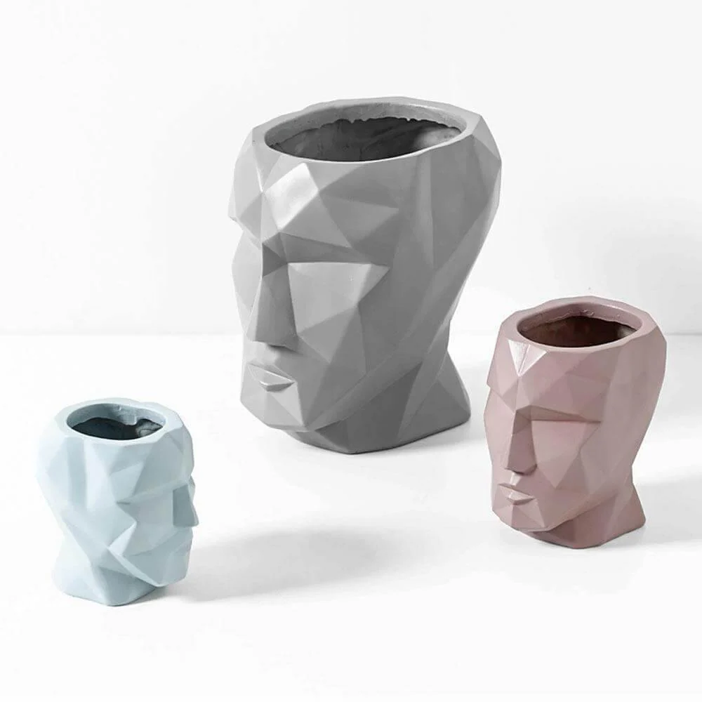 Nordic Style Modeling Geometric Lines People Face Vase Home Modern Decoration - Image 2