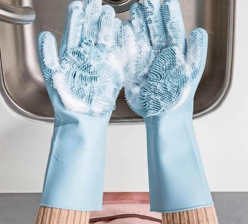 Non-Slip Magic Silicone Cleaning Gloves - Image 1