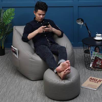 Lazy Sofa Leather Bean Bag - Image 2