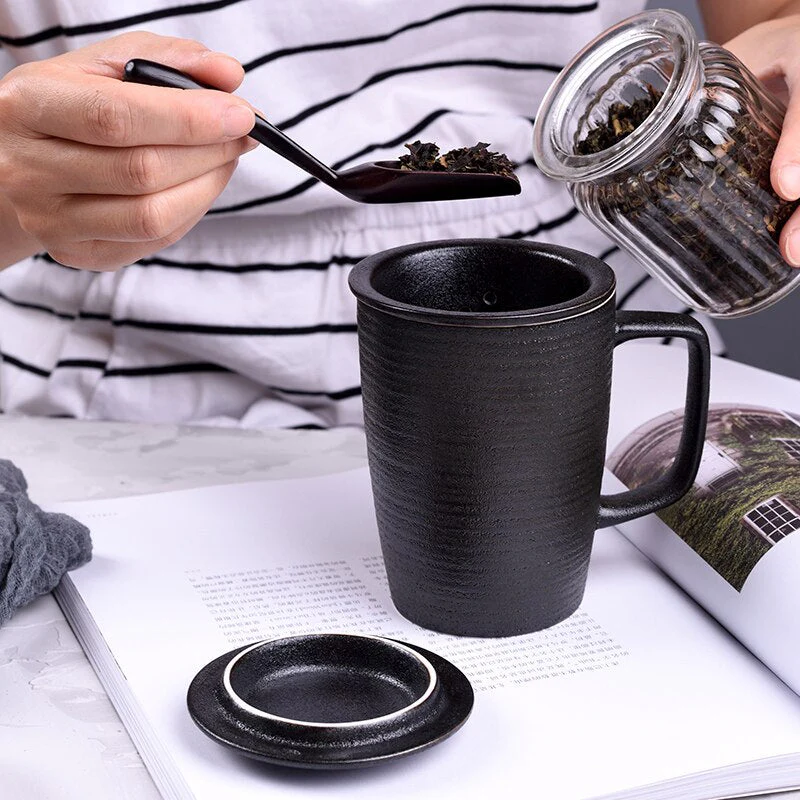 Ceramic Tea Infuser Mug With Lid - Image 2