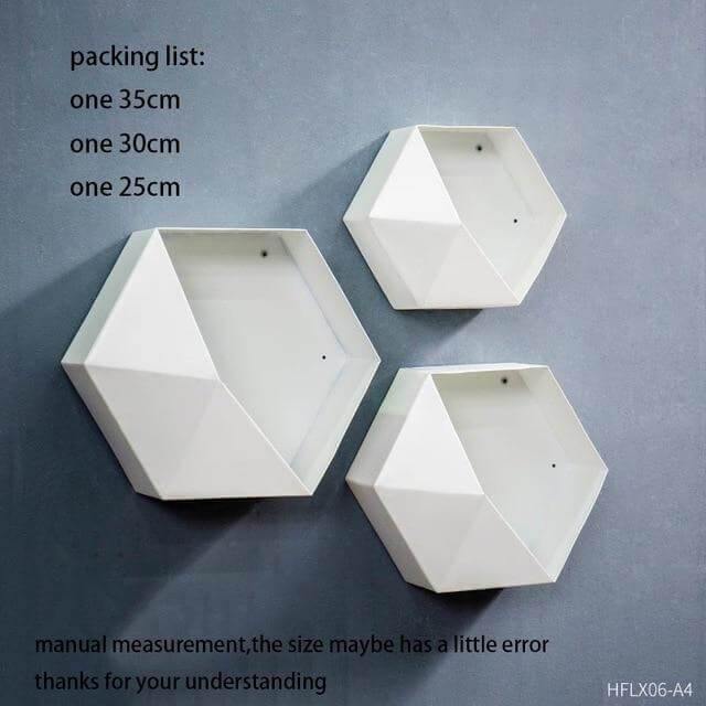 Nordic Geometric Diamond Shelf Wall Vase - Image 2