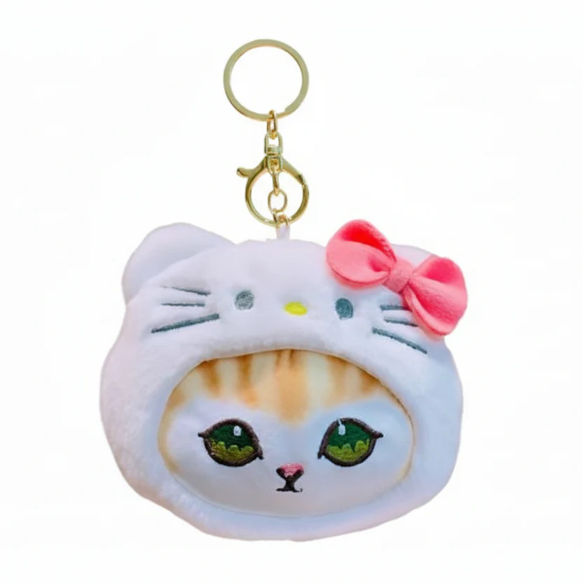 Mofusand Sanrio Hello Kitty Coin Purse Keychain - Image 1