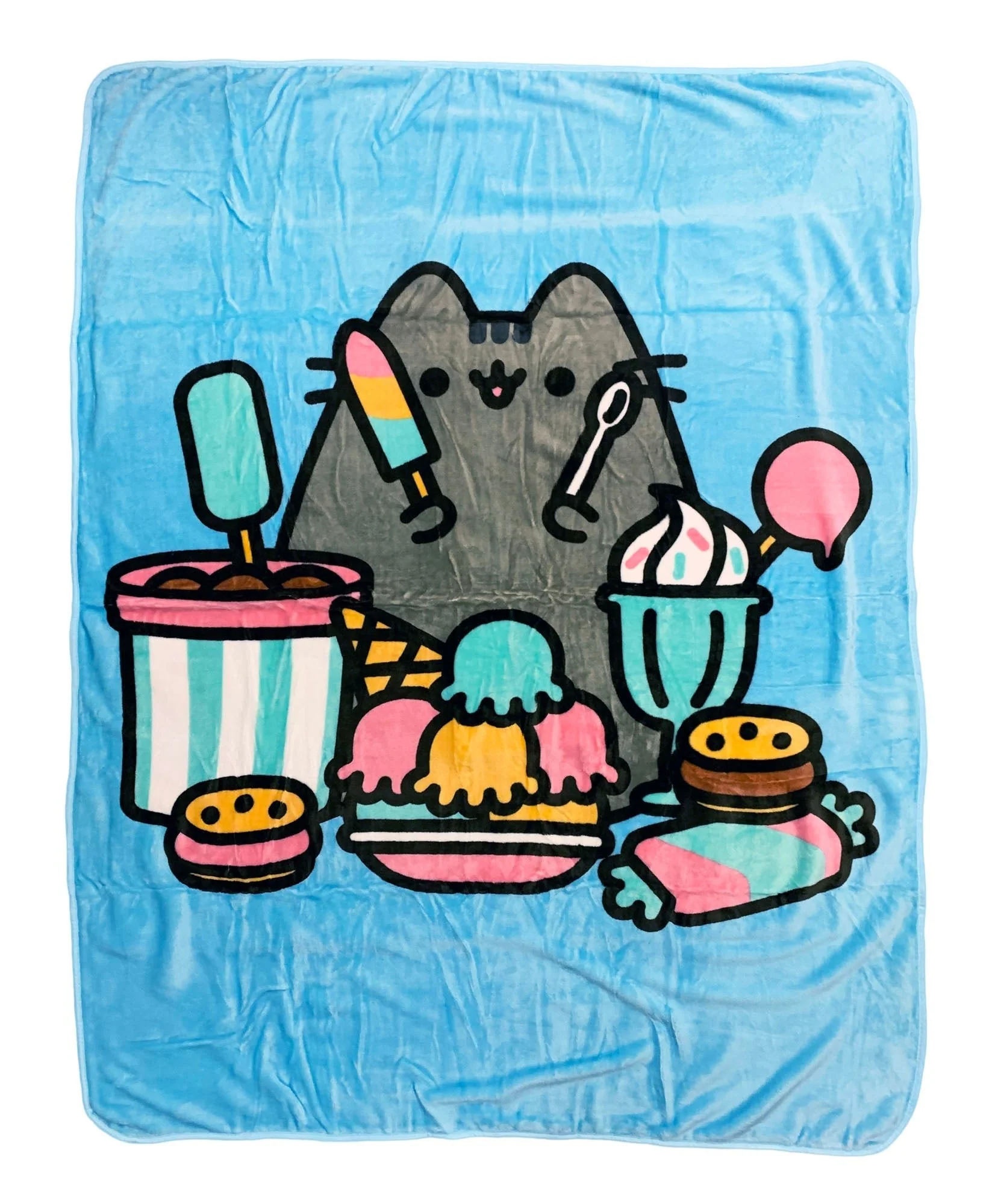 Pusheen With Ice Cream Foodie Super Soft Plush Throw Blanket 45in. By 60in.