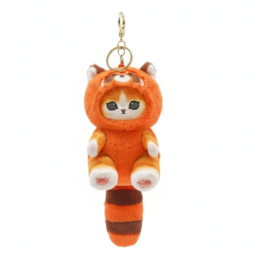 Mofusand Red Panda Cat Plush Keychain - Image 1