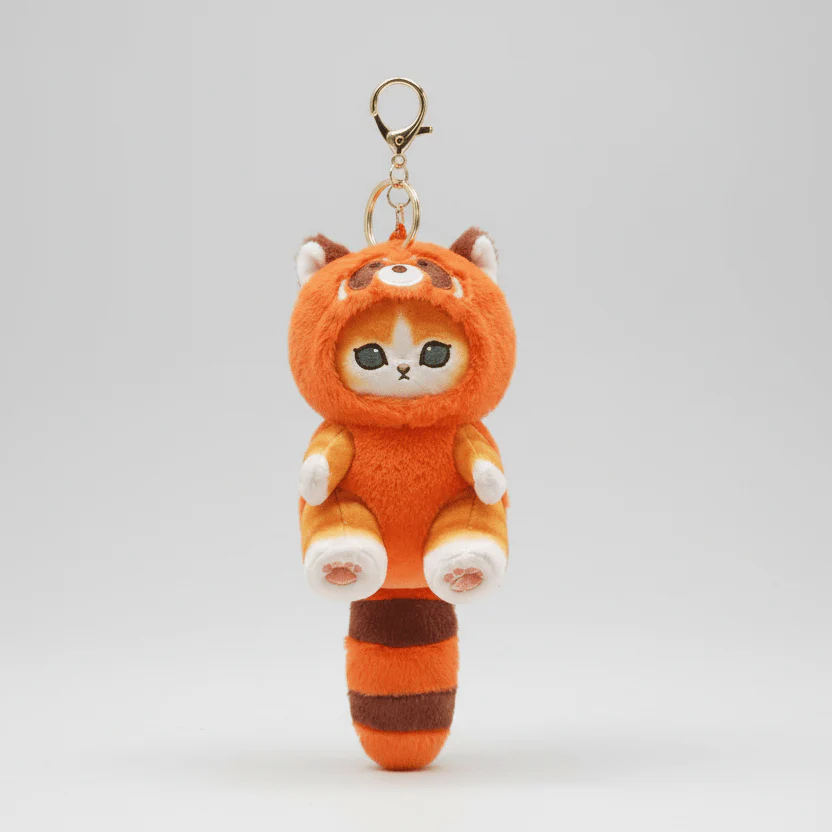 Mofusand Red Panda Cat Plush Keychain - Image 2