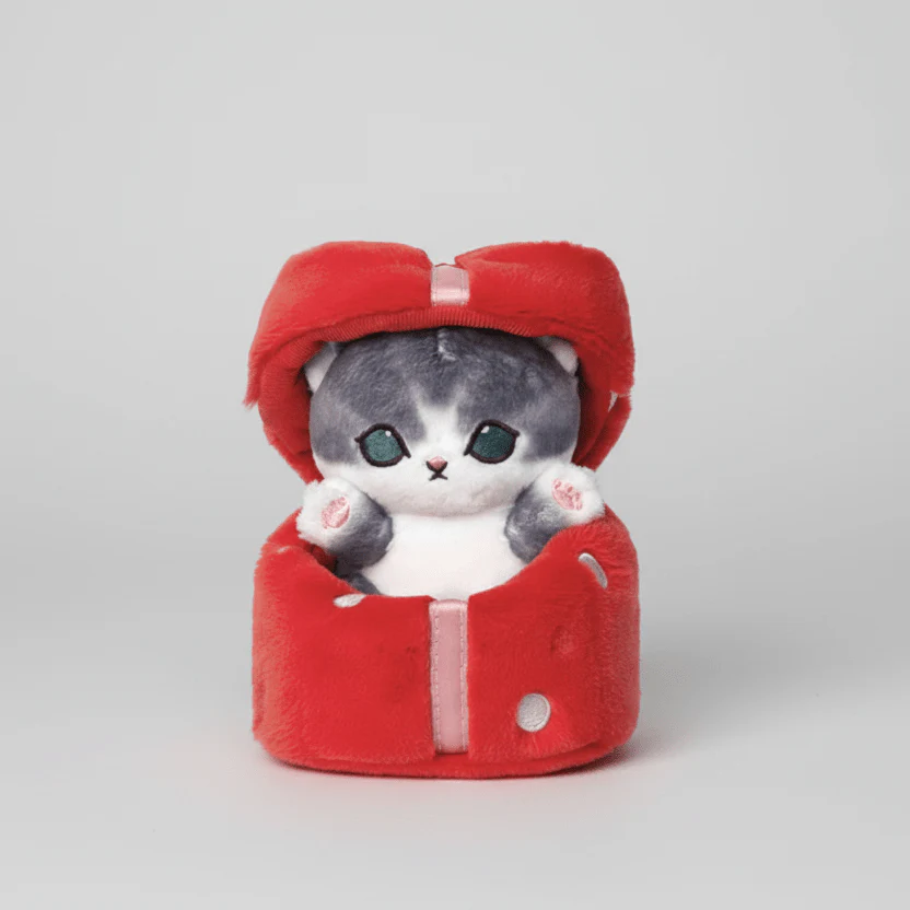 Mofusand Red Gift Box Cat Plush 5" - Image 2
