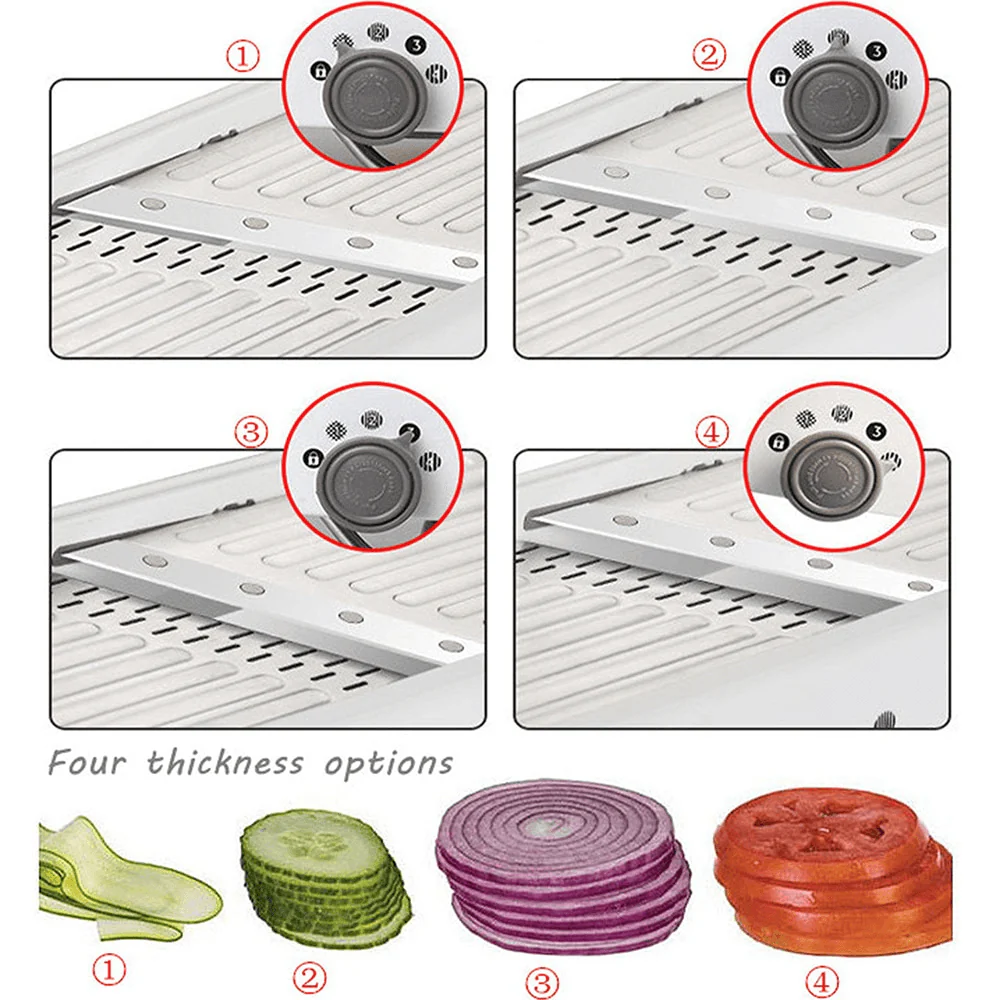 Adjustable Stainless Steel Manual Vegetable Slicer Cutter - Image 3