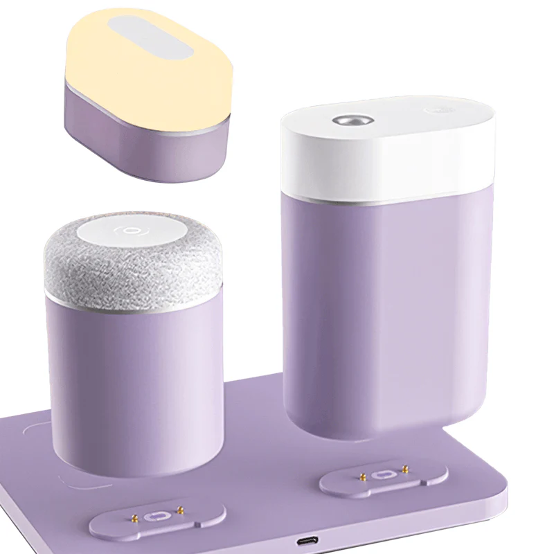 Wireless Charger Humidifier Bluetooth Speaker Night Lamp - Image 2