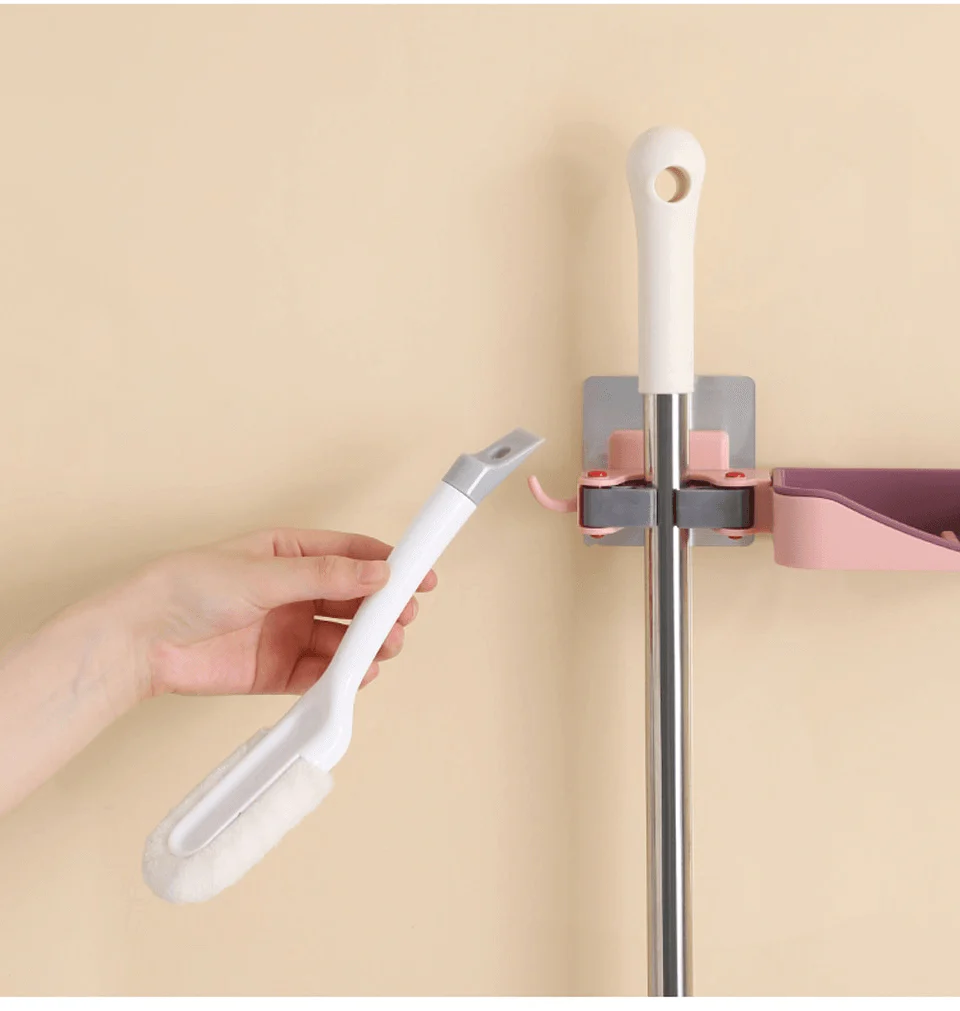 3in1 Wall-Mounted Soap Mop Rack Holder - Image 2